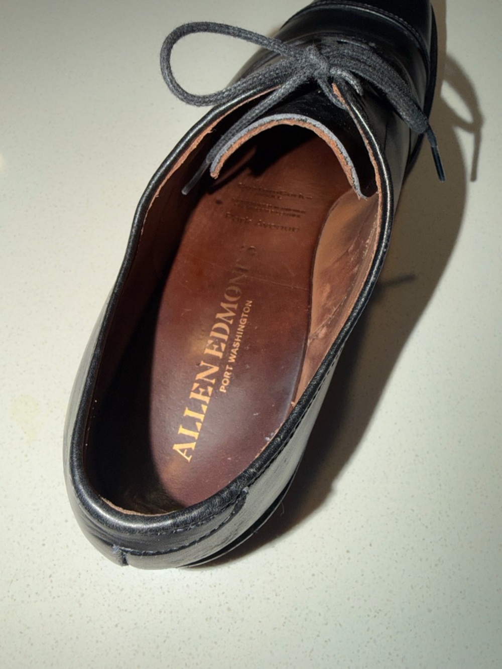 Allen Edmonds Park Avenue Cap Toe Oxford Classic Black Leather Dress Shoes - Men - Picture 5 of 7